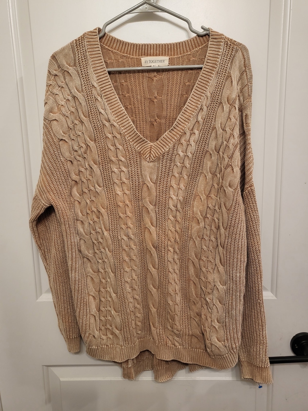 By Together High Low Vneck Sweater Boho Ml